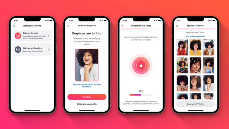 Tinder añade IA para elegir las mejores fotos de perfil